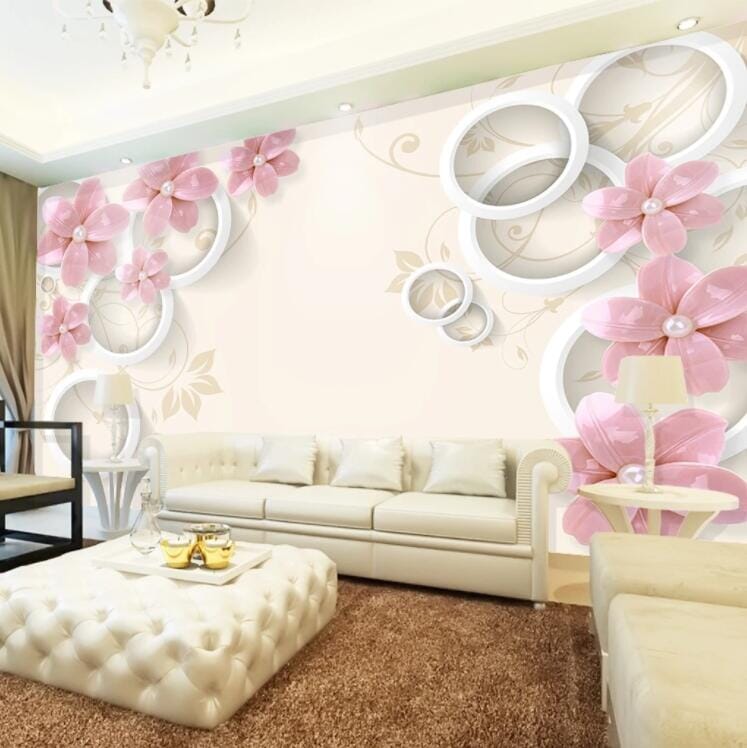 3D Round Flower WC785 Wall Murals Wallpaper AJ Wallpaper 2