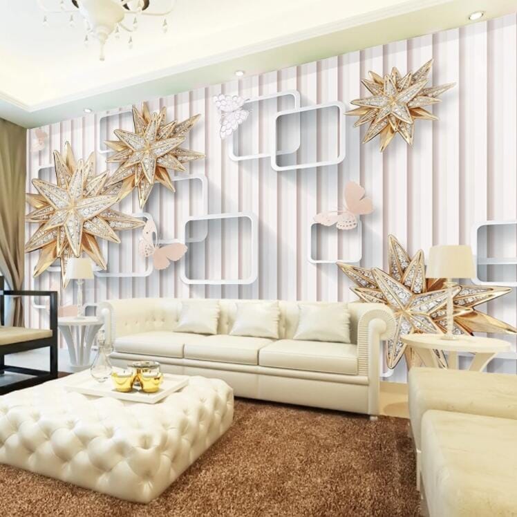 3D Brooch Flower WC782 Wall Murals Wallpaper AJ Wallpaper 2