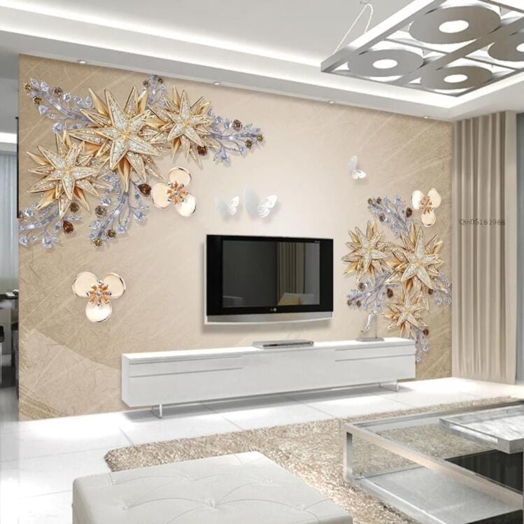 3D Diamond Petals WC667 Wall Murals Wallpaper AJ Wallpaper 2