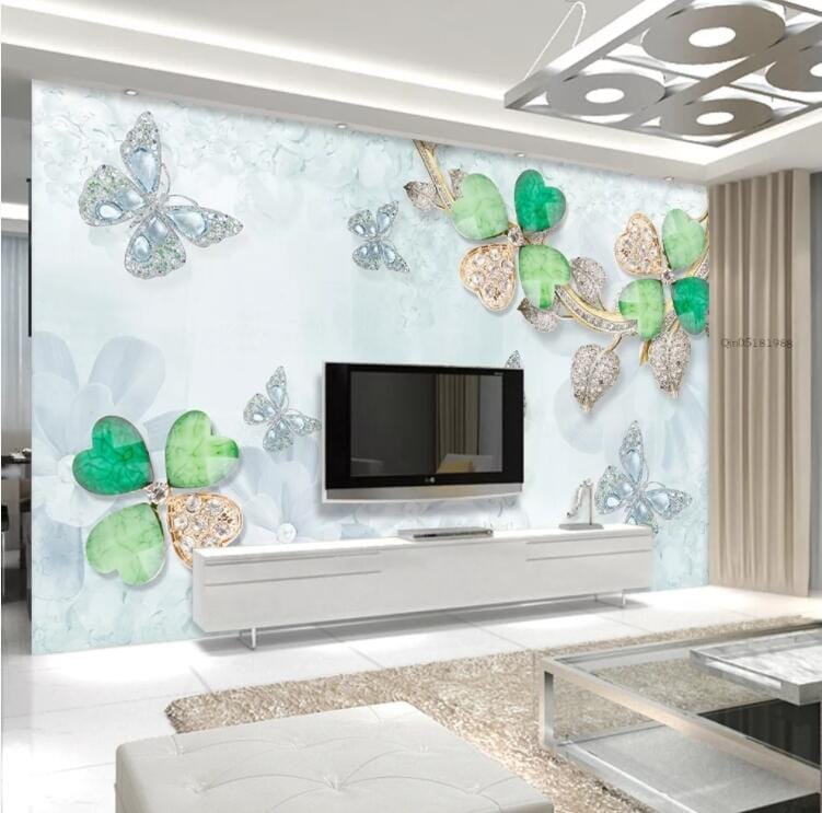 3D Gem Butterfly WC656 Wall Murals Wallpaper AJ Wallpaper 2