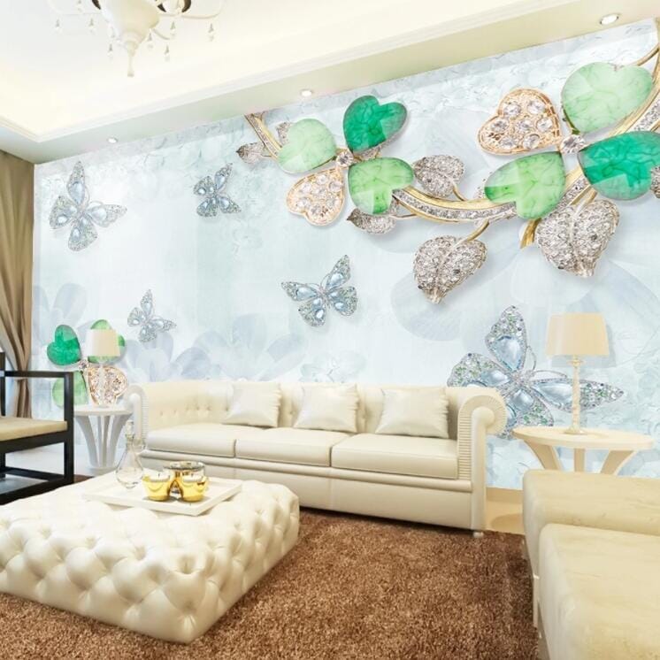 3D Gem Butterfly WC656 Wall Murals Wallpaper AJ Wallpaper 2