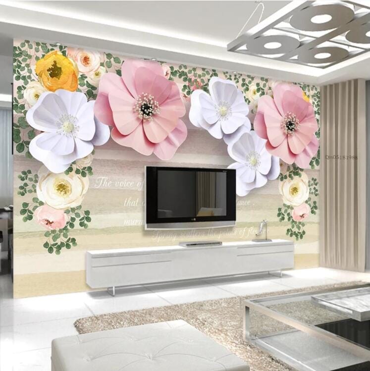 3D Flower Postcard WC626 Wall Murals Wallpaper AJ Wallpaper 2
