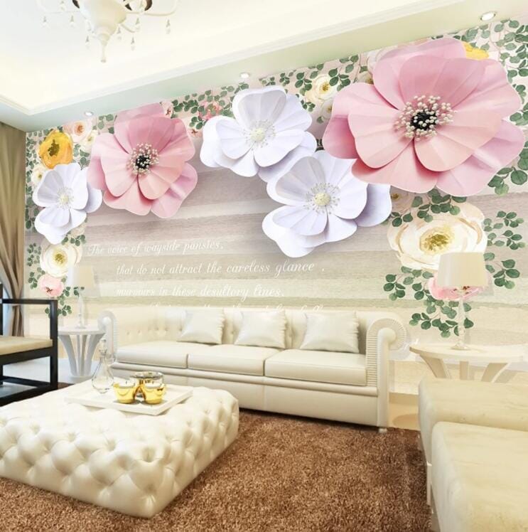 3D Flower Postcard WC626 Wall Murals Wallpaper AJ Wallpaper 2