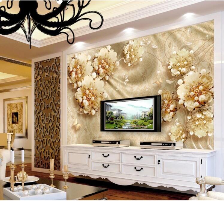 3D Butterfly Pearl WC585 Wall Murals Wallpaper AJ Wallpaper 2