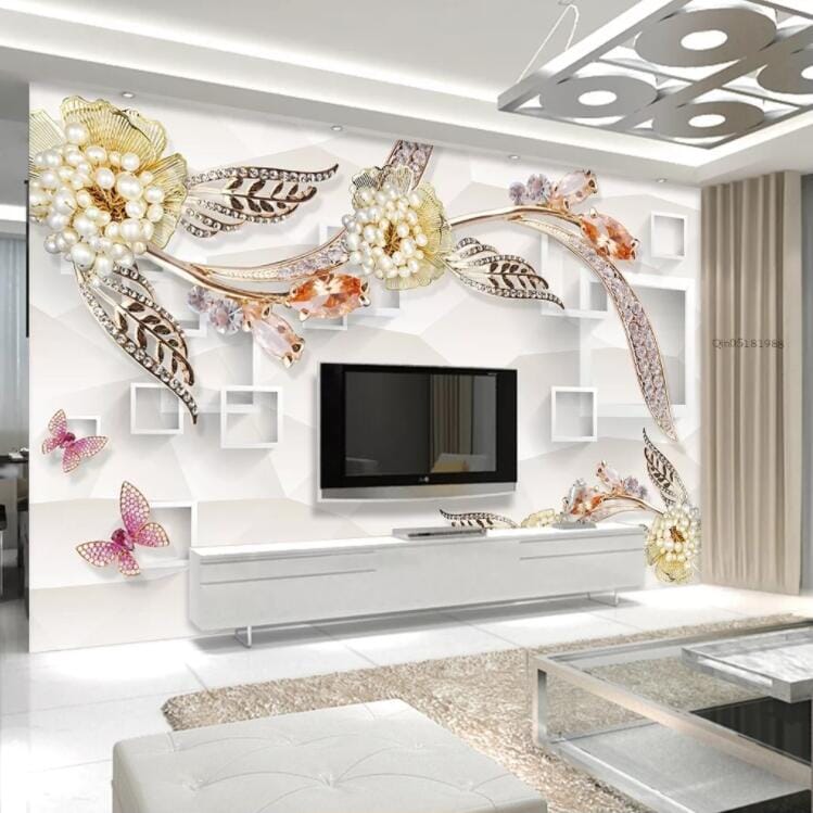 3D Flower Brooch WC595 Wall Murals Wallpaper AJ Wallpaper 2