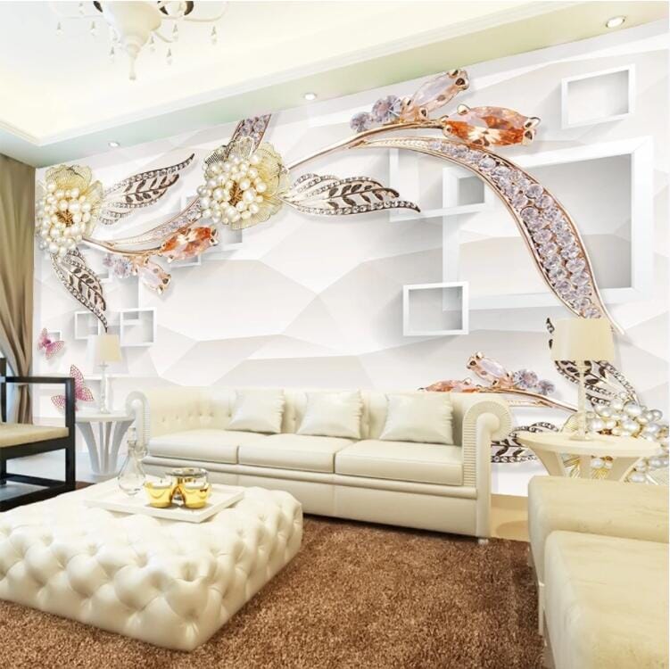3D Flower Brooch WC595 Wall Murals Wallpaper AJ Wallpaper 2