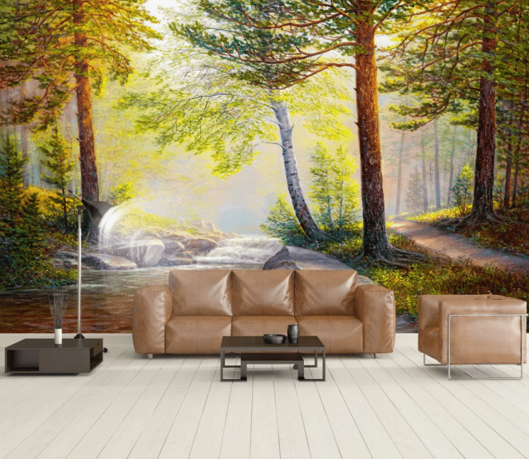 3D Forest River WC905 Wall Murals Wallpaper AJ Wallpaper 2