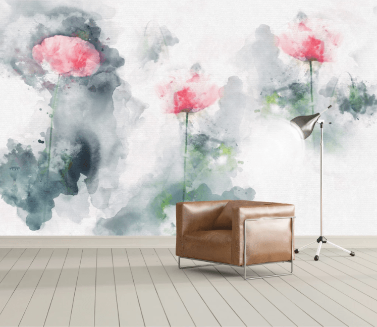3D Painting Misty Flowers WC907 Wall Murals Wallpaper AJ Wallpaper 2