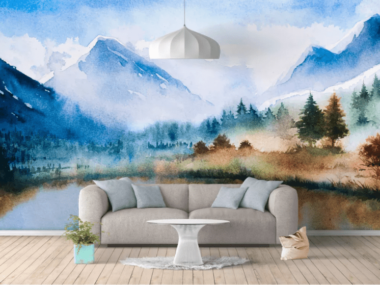 3D Mountain Landscape WC887 Wall Murals Wallpaper AJ Wallpaper 2