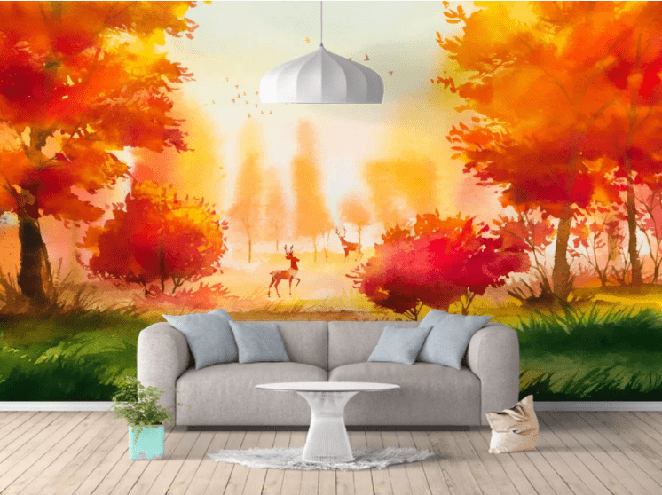 3D Fawn Dusk WC889 Wall Murals Wallpaper AJ Wallpaper 2
