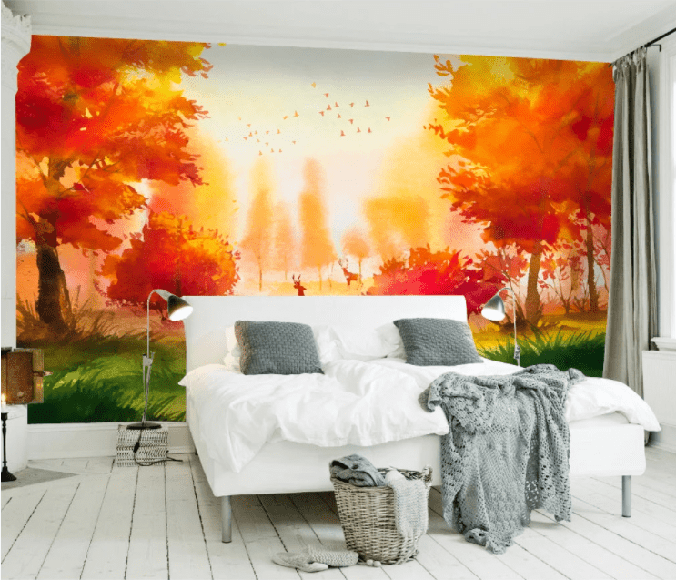 3D Fawn Dusk WC889 Wall Murals Wallpaper AJ Wallpaper 2