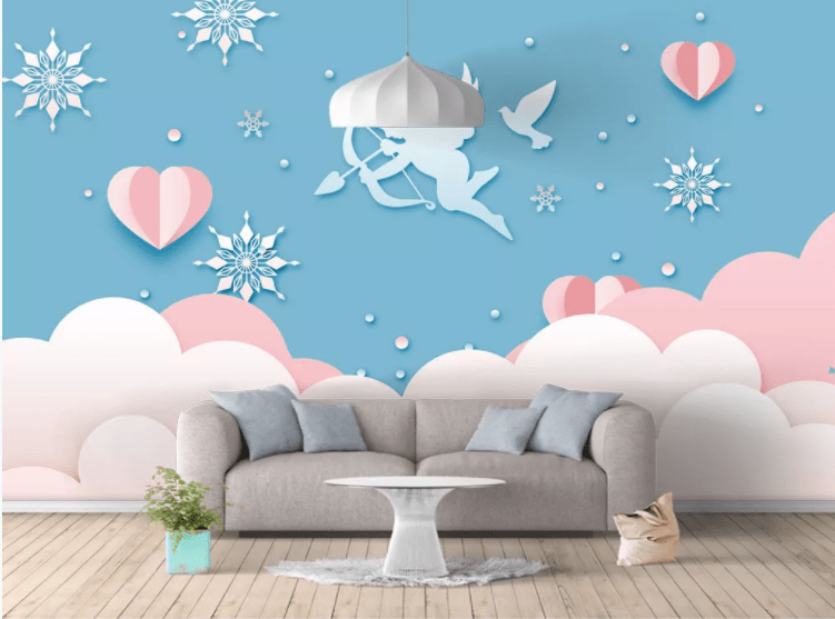 3D Cupid Snowflake WC891 Wall Murals Wallpaper AJ Wallpaper 2