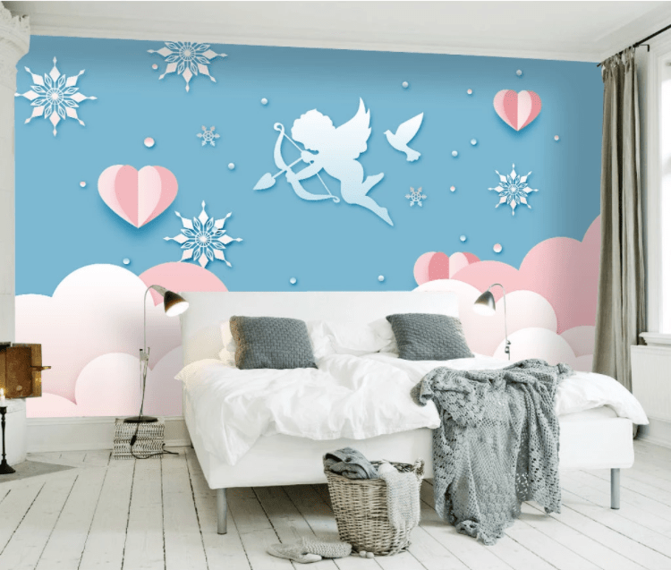 3D Cupid Snowflake WC891 Wall Murals Wallpaper AJ Wallpaper 2
