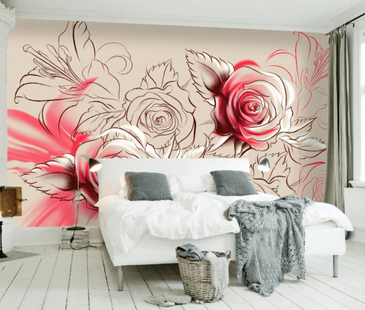 3D Coloring Flower WC774 Wall Murals Wallpaper AJ Wallpaper 2