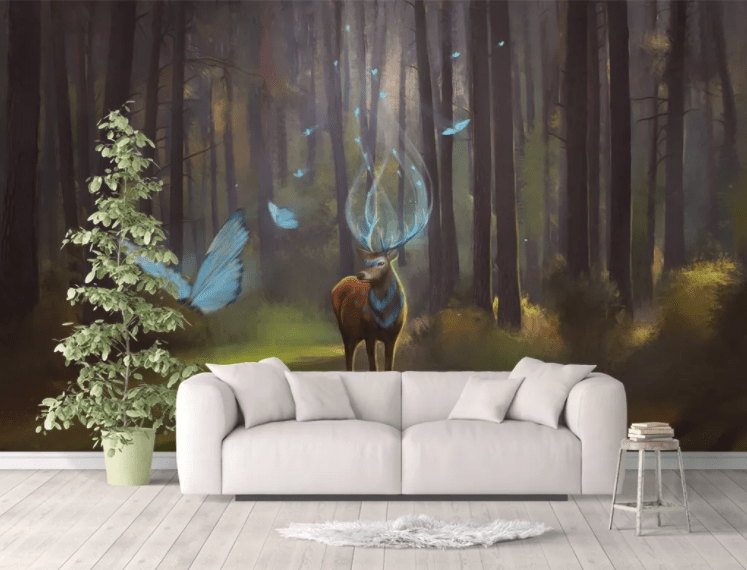 3D Forest Elk WC773 Wall Murals Wallpaper AJ Wallpaper 2