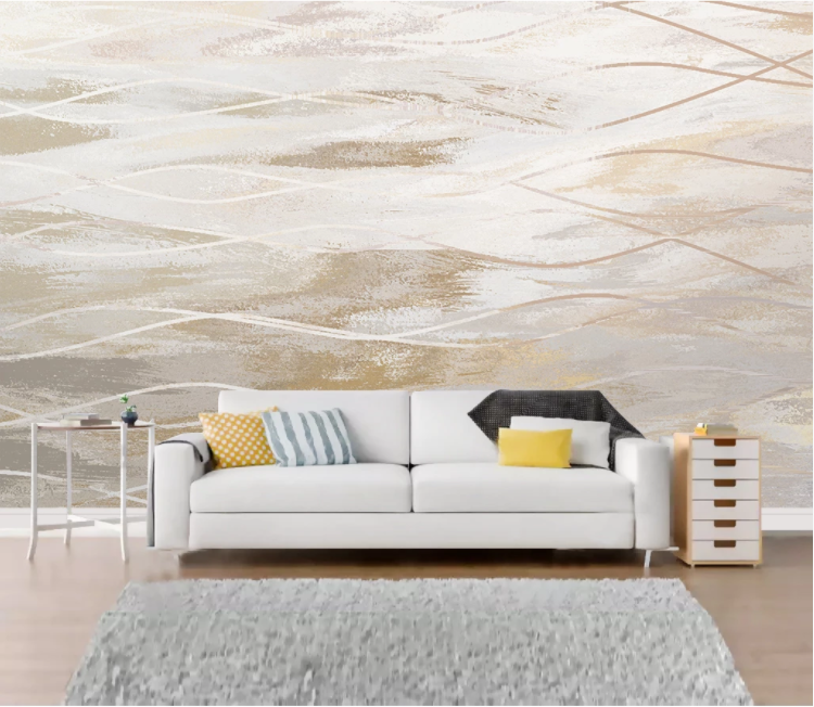 3D Yellow Wavy Line WC1843 Wall Murals
