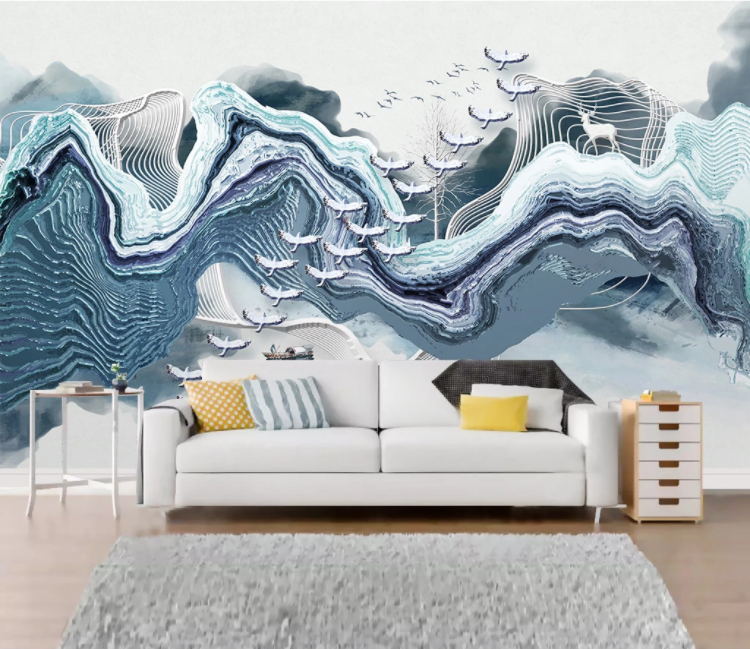 3D Birds Boat WC1549 Wall Murals