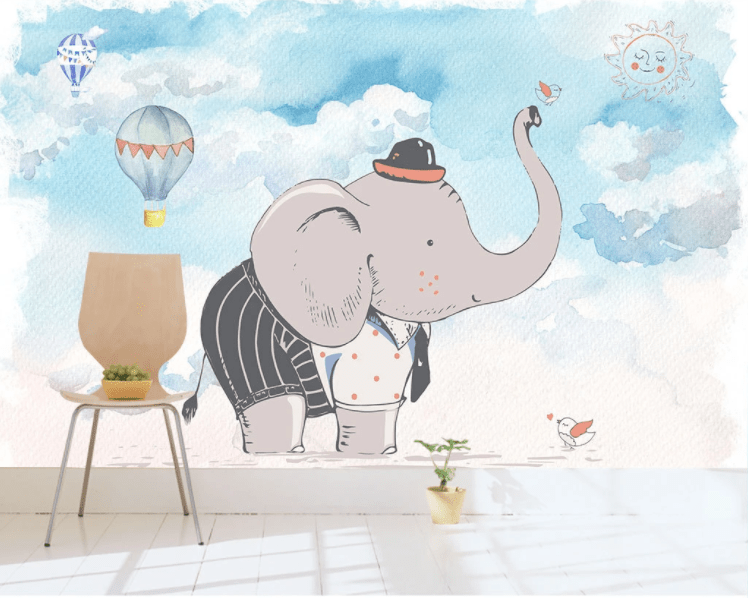 3D Cute Elephant WC942 Wall Murals Wallpaper AJ Wallpaper 2