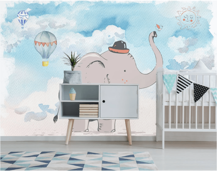 3D Cute Elephant WC942 Wall Murals Wallpaper AJ Wallpaper 2