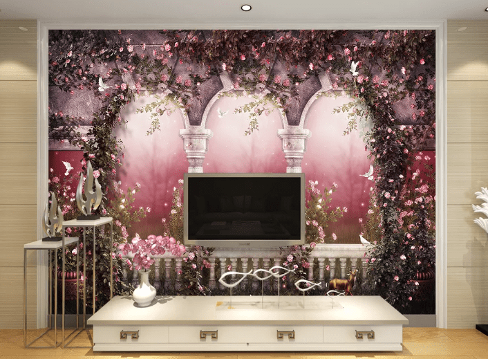 3D Pigeon Flower WC371 Wall Murals Wallpaper AJ Wallpaper 2