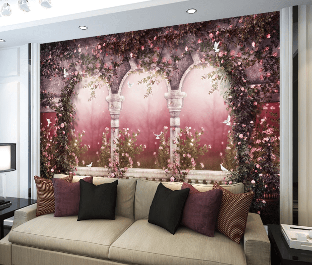 3D Pigeon Flower WC371 Wall Murals Wallpaper AJ Wallpaper 2