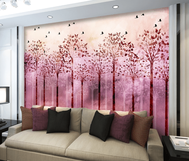 3D Purple Forest WC208 Wall Murals Wallpaper AJ Wallpaper 2