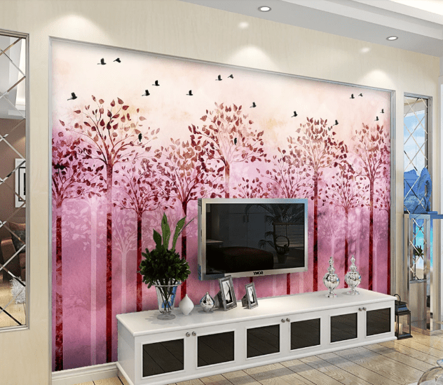3D Purple Forest WC208 Wall Murals Wallpaper AJ Wallpaper 2