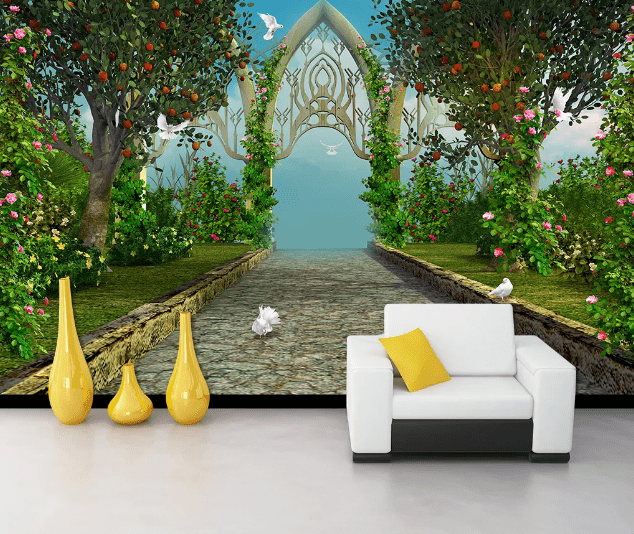 3D Orchard Pigeon WC169 Wall Murals Wallpaper AJ Wallpaper 2
