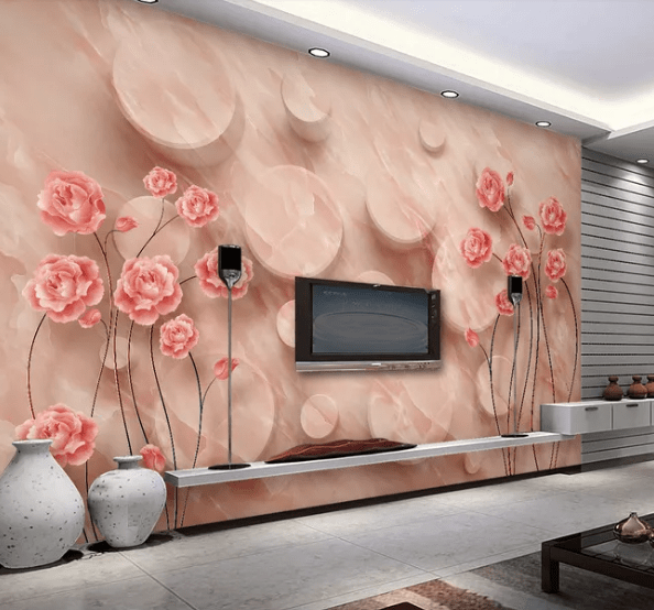 3D Pink Flower WC141 Wall Murals Wallpaper AJ Wallpaper 2