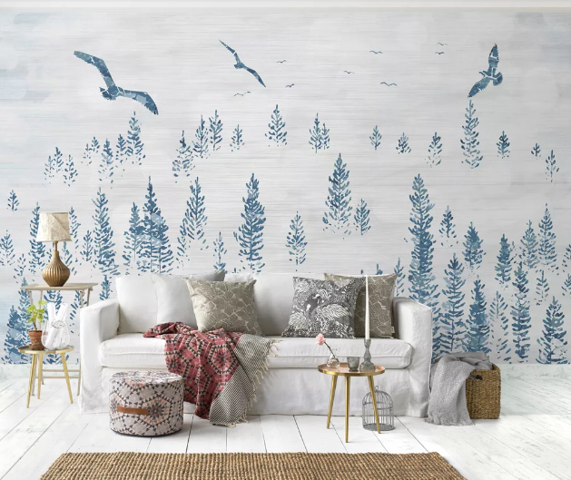 3D Eagle Forest WC2370 Wall Murals