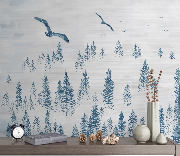 3D Eagle Forest WC2370 Wall Murals