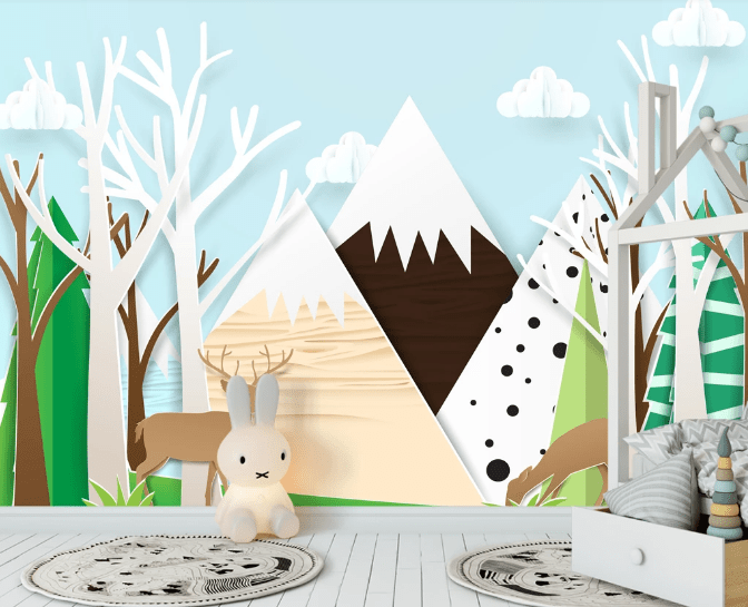 3D Triangle Hill WC934 Wall Murals Wallpaper AJ Wallpaper 2