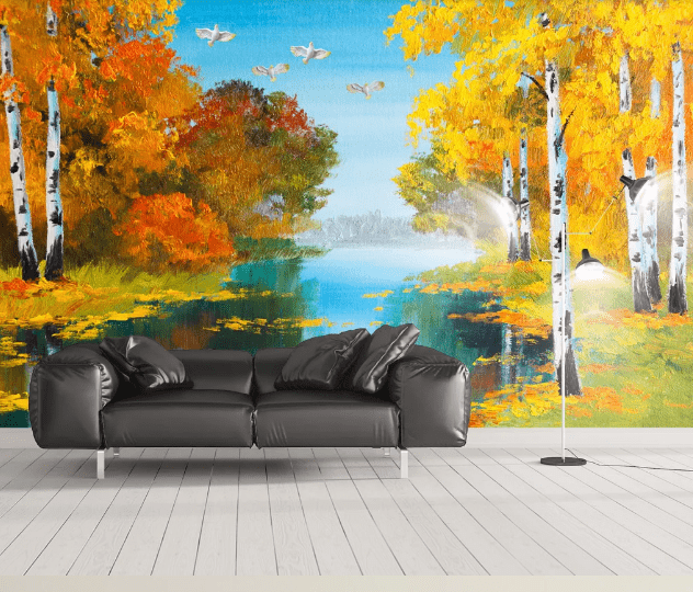 3D Maple Forest WC922 Wall Murals Wallpaper AJ Wallpaper 2