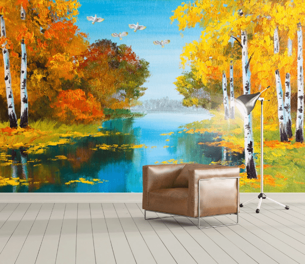 3D Maple Forest WC922 Wall Murals Wallpaper AJ Wallpaper 2