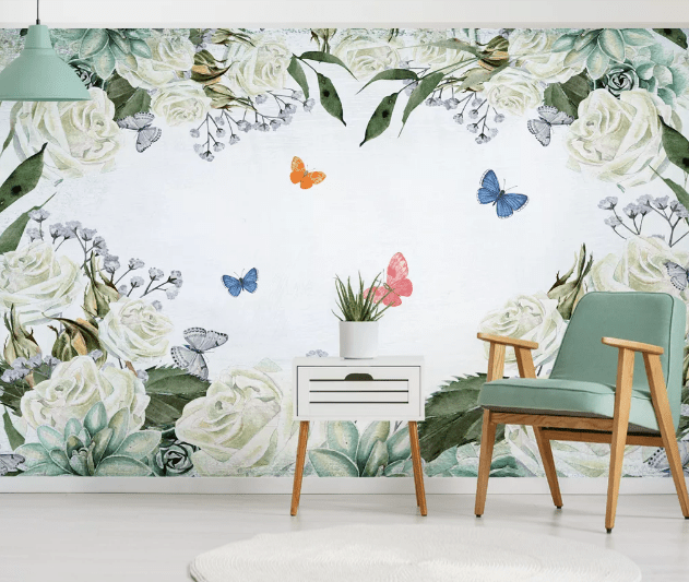 3D White Rose WC1078 Wall Murals Wallpaper AJ Wallpaper 2