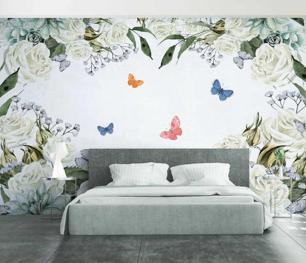 3D White Rose WC1078 Wall Murals Wallpaper AJ Wallpaper 2