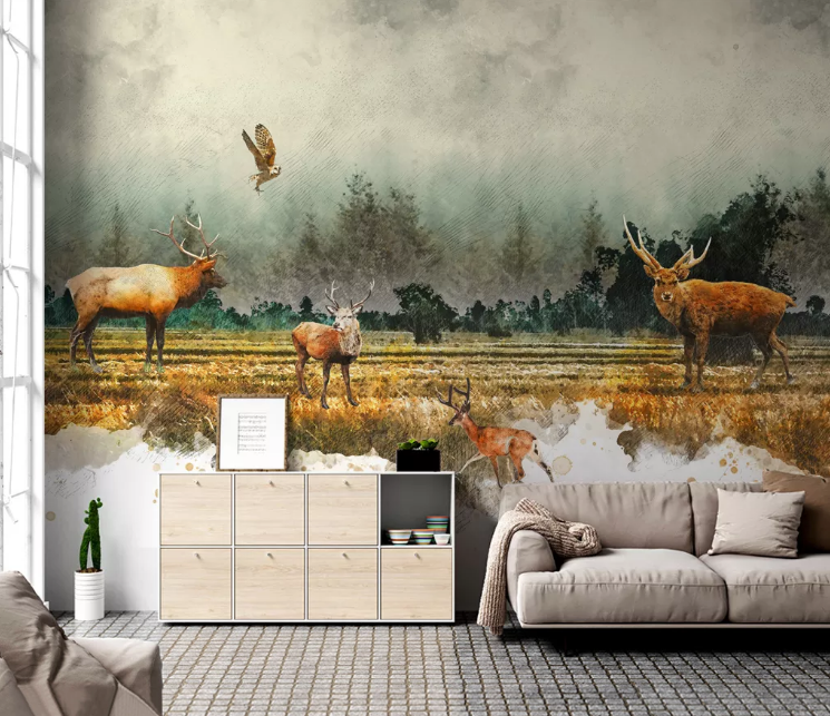 3D Prairie Fawn WC2397 Wall Murals