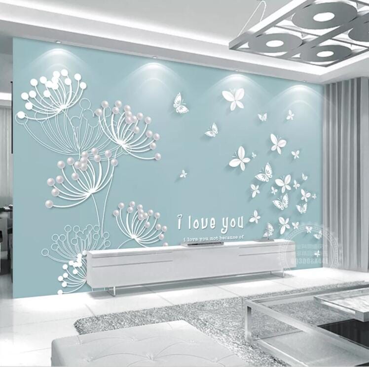 3D White Butterfly WC478 Wall Murals Wallpaper AJ Wallpaper 2