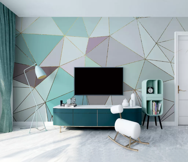 3D White Triangle WC2199 Wall Murals