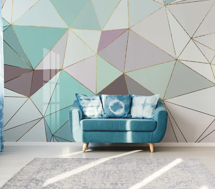 3D White Triangle WC2199 Wall Murals
