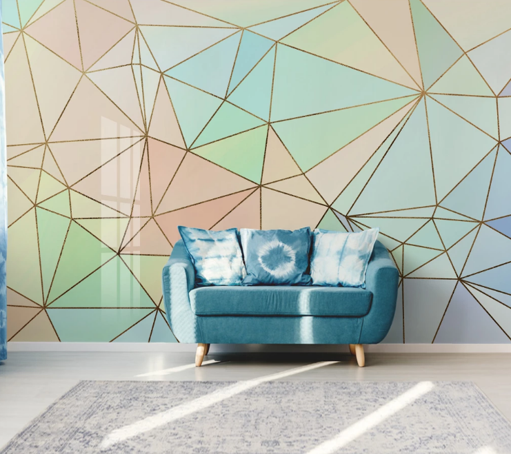 3D Colored Triangle WC2198 Wall Murals