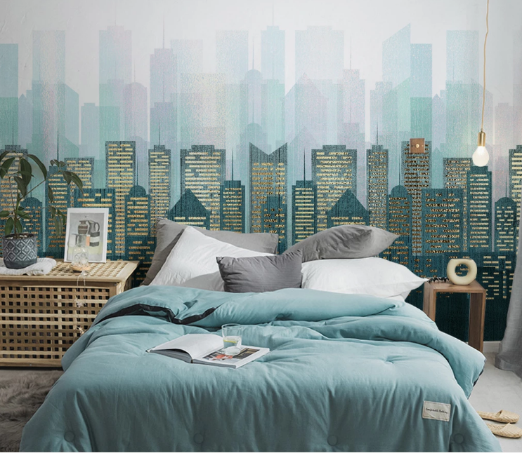 3D Golden City WC2197 Wall Murals
