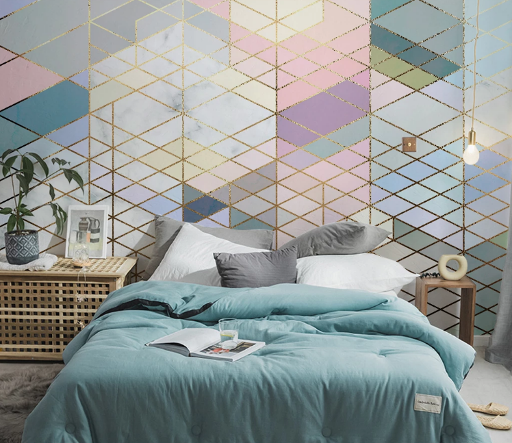 3D Golden Diamond WC2194 Wall Murals