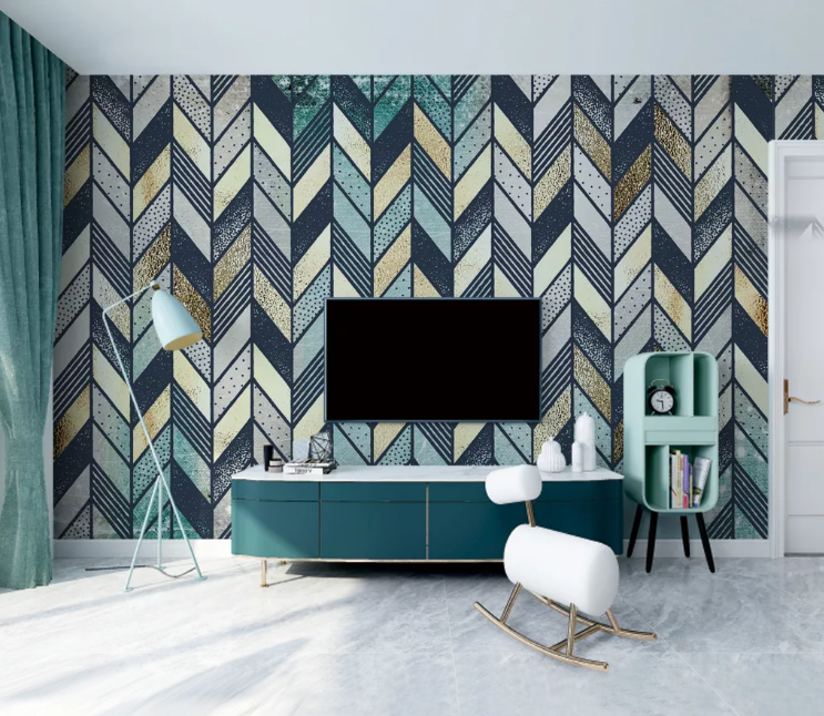 3D Green Pattern WC2186 Wall Murals
