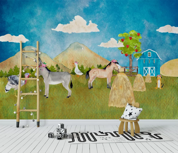 3D Donkey Straw WC2140 Wall Murals