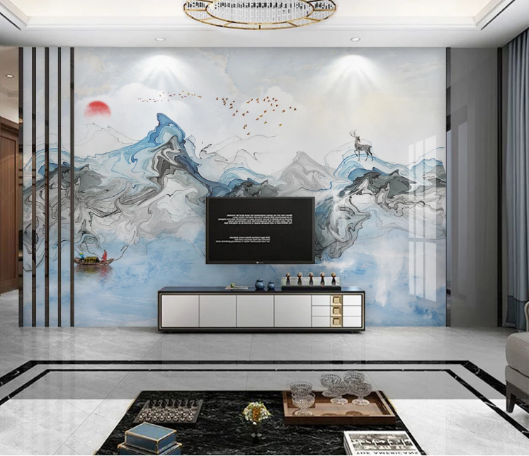 3D Wavy Mountain WC2131 Wall Murals