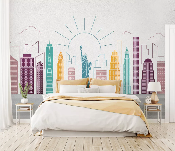 3D New York Building WC2049 Wall Murals