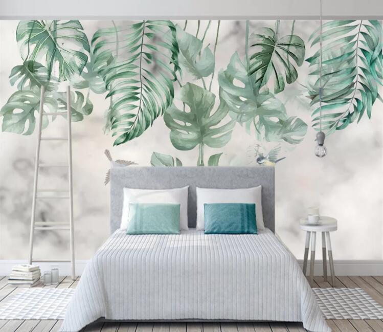 3D Bird Leaf WC2587 Wall Murals