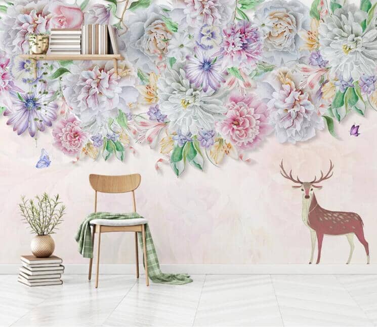 3D Lush Peony Flower WC961 Wall Murals Wallpaper AJ Wallpaper 2