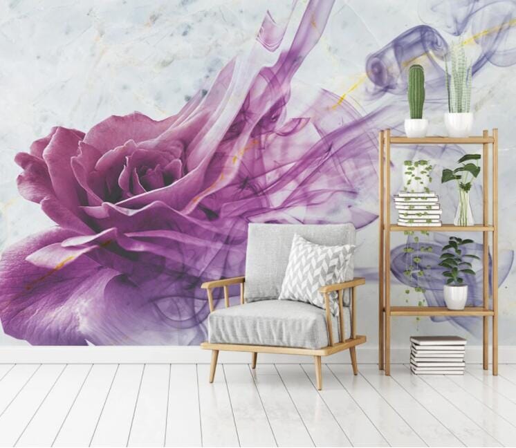 3D Purple Rose WC947 Wall Murals Wallpaper AJ Wallpaper 2